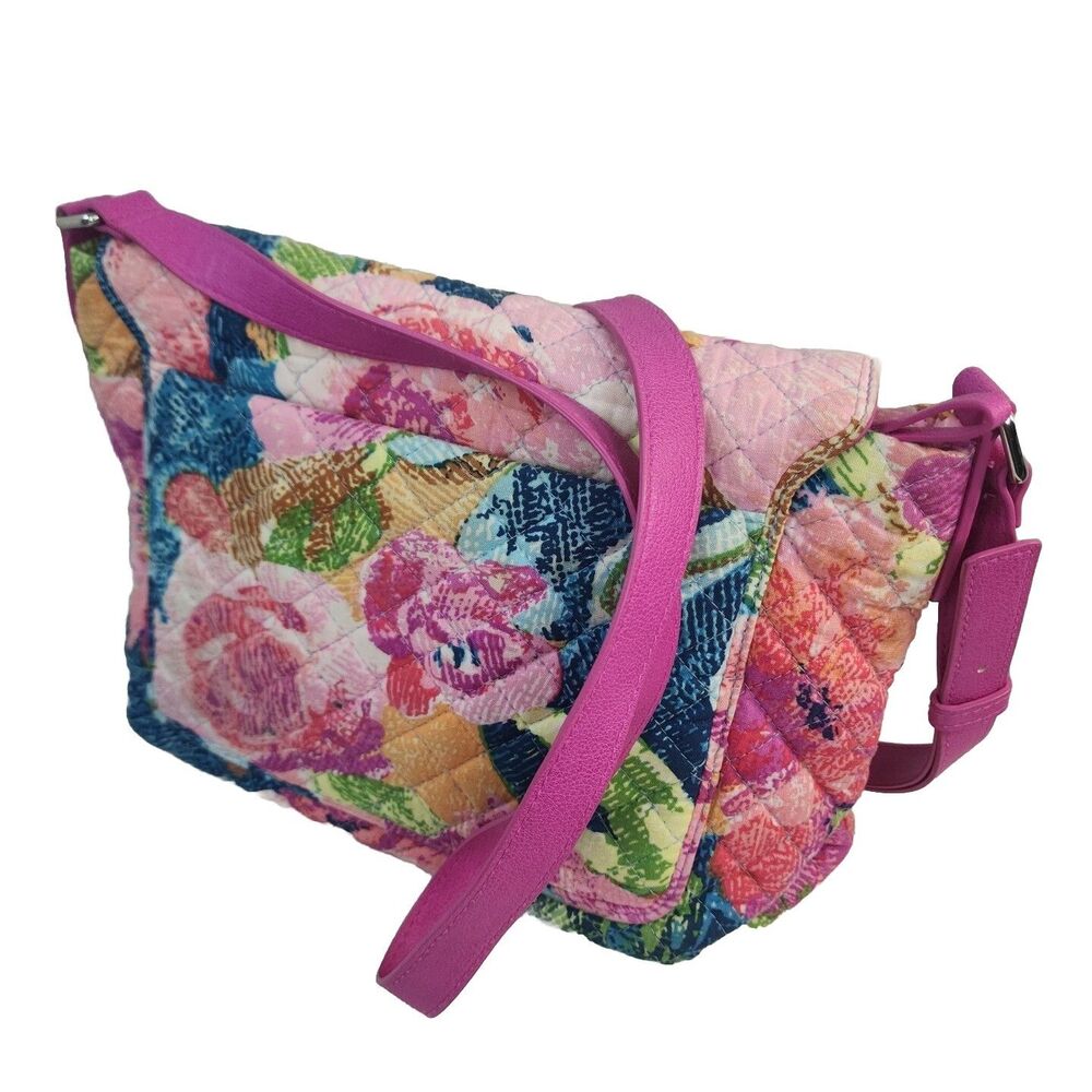Vera Bradley Pink Crossbody Purse Bag Multicolor Carson Superbloom Pattern RFID - Picture 3 of 13